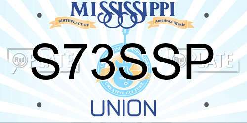 S73SSP Mississippi License Plate