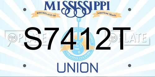 S7412T Mississippi License Plate