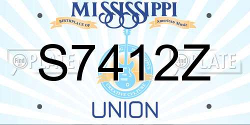 S7412Z Mississippi License Plate