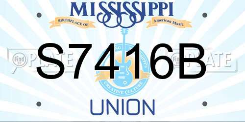 S7416B Mississippi License Plate