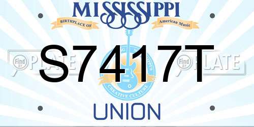 S7417T Mississippi License Plate