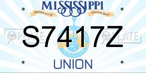 S7417Z Mississippi License Plate