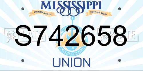 S742658 Mississippi License Plate