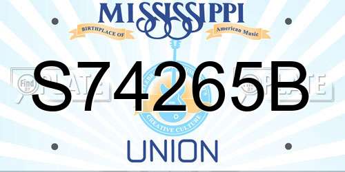 S74265B Mississippi License Plate
