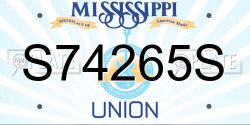 S74265S Mississippi License Plate