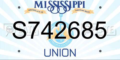 S742685 Mississippi License Plate