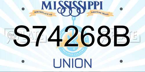 S74268B Mississippi License Plate
