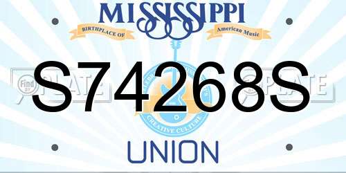 S74268S Mississippi License Plate