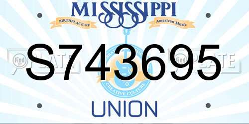 S743695 Mississippi License Plate