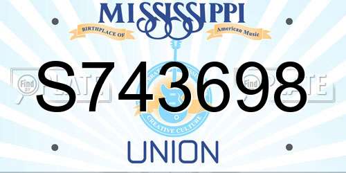 S743698 Mississippi License Plate