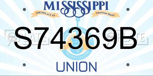 S74369B Mississippi License Plate