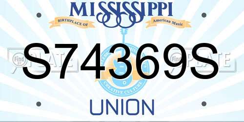 S74369S Mississippi License Plate
