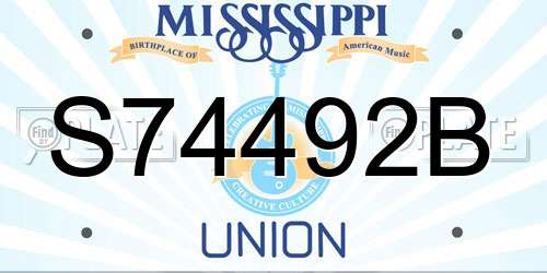 S74492B Mississippi License Plate