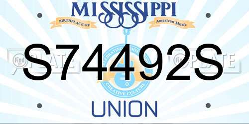 S74492S Mississippi License Plate