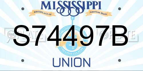 S74497B Mississippi License Plate