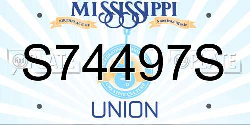 S74497S Mississippi License Plate