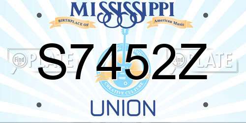 S7452Z Mississippi License Plate