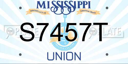 S7457T Mississippi License Plate