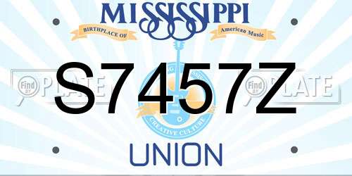 S7457Z Mississippi License Plate