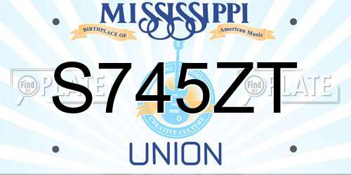 S745ZT Mississippi License Plate