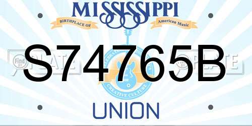 S74765B Mississippi License Plate