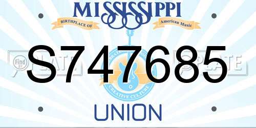 S747685 Mississippi License Plate