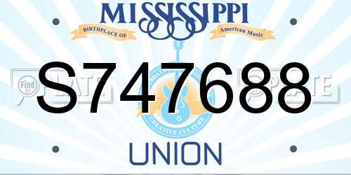 S747688 Mississippi License Plate