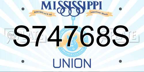 S74768S Mississippi License Plate