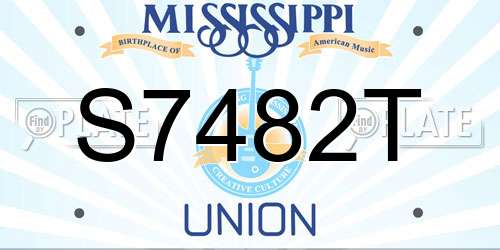 S7482T Mississippi License Plate
