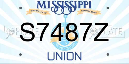 S7487Z Mississippi License Plate