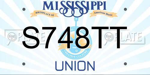 S748TT Mississippi License Plate