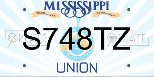 S748TZ Mississippi License Plate