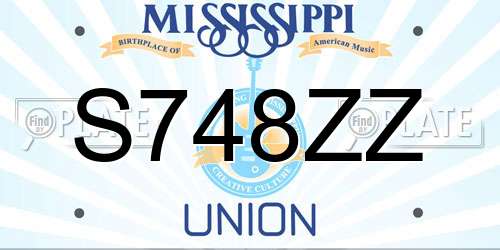 S748ZZ Mississippi License Plate