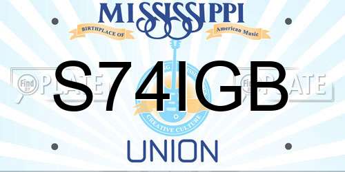 S74IGB Mississippi License Plate
