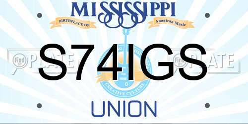 S74IGS Mississippi License Plate