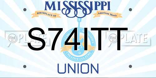 S74ITT Mississippi License Plate