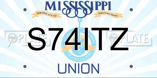 S74ITZ Mississippi License Plate