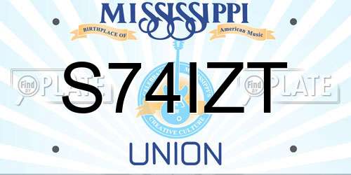 S74IZT Mississippi License Plate