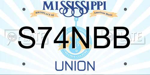 S74NBB Mississippi License Plate