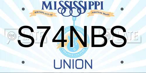 S74NBS Mississippi License Plate
