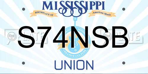 S74NSB Mississippi License Plate