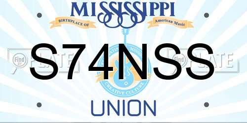 S74NSS Mississippi License Plate