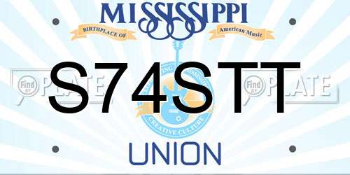 S74STT Mississippi License Plate