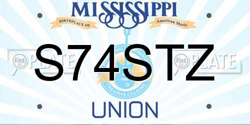S74STZ Mississippi License Plate