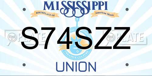 S74SZZ Mississippi License Plate