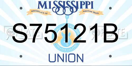 S75121B Mississippi License Plate