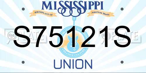 S75121S Mississippi License Plate