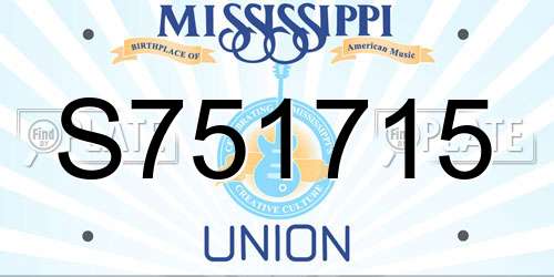 S751715 Mississippi License Plate