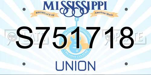 S751718 Mississippi License Plate