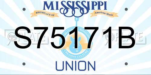 S75171B Mississippi License Plate
